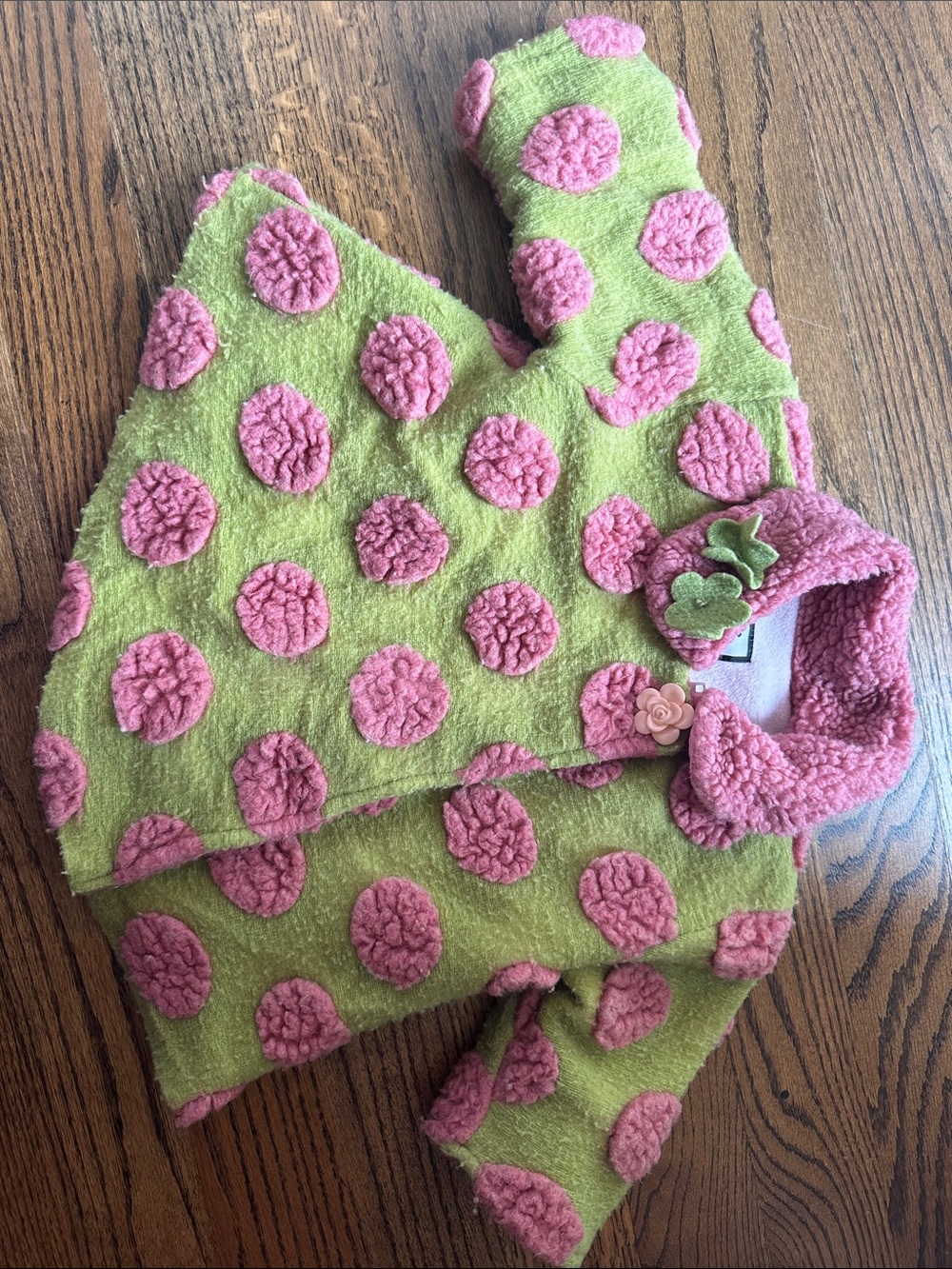 Girls' Green and Pink Polka Dot Jacket